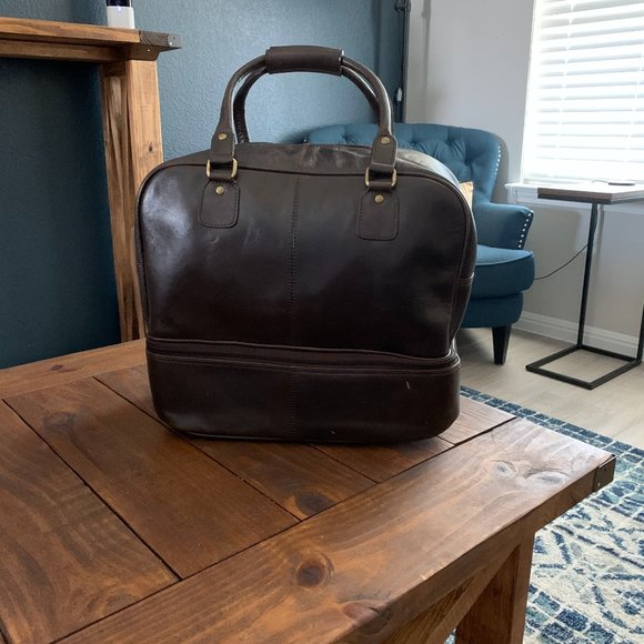 100% Pure Brown Leather Golf/Gym Duffel Bag (NWT) - Picture 4 of 9